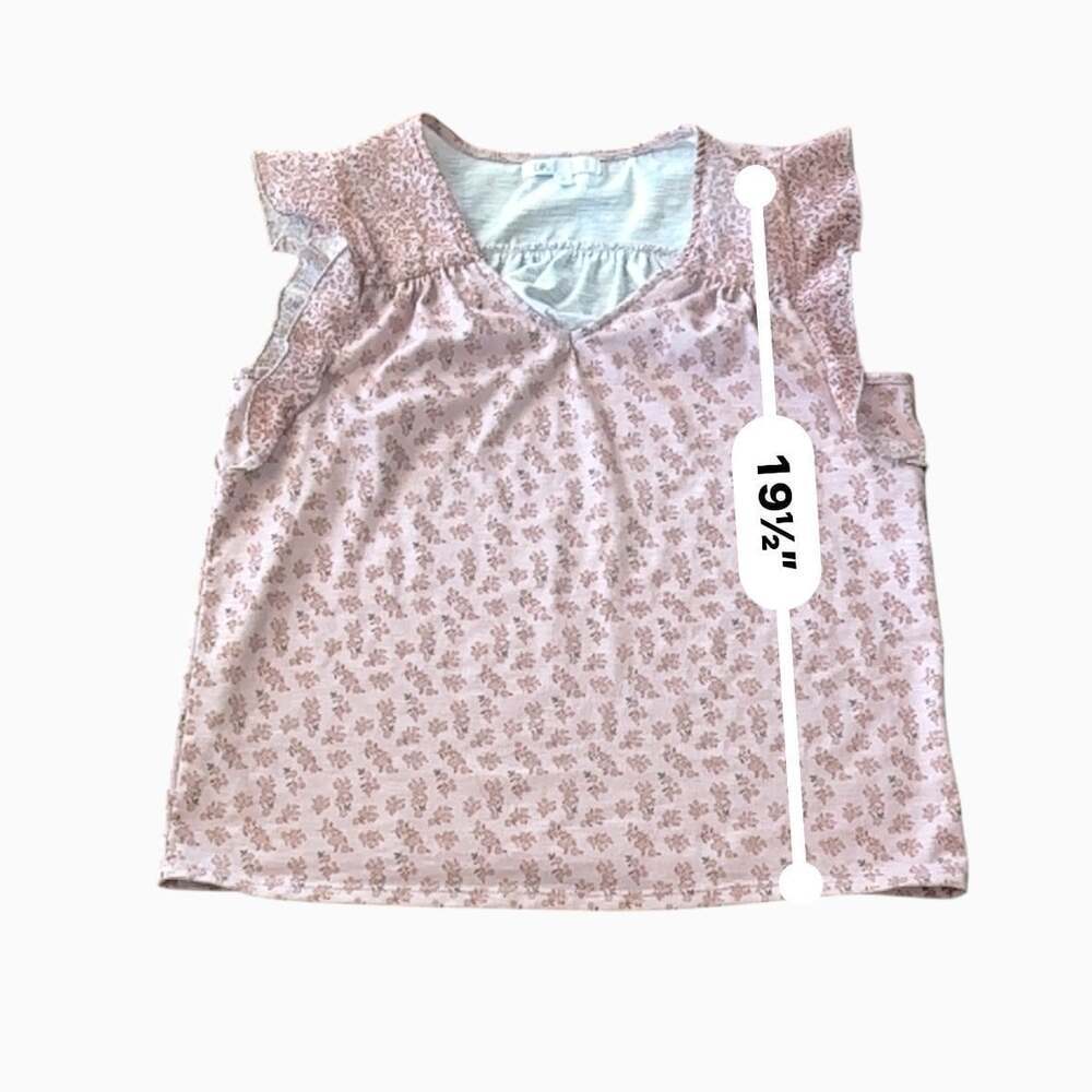 DR2 Daniel Rainn Pink Ditsy Floral Flutter Sleeve Blouse Top Women's Size S - Picture 12 of 12